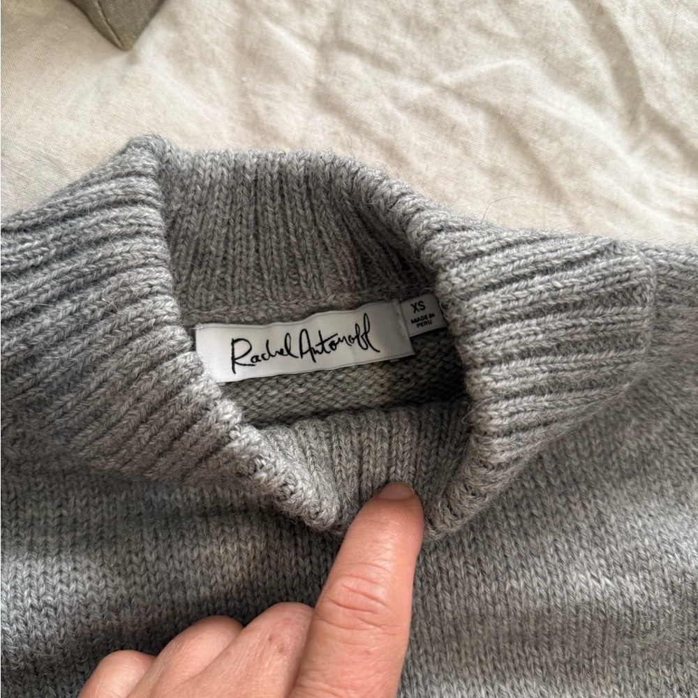 Rachel Antonoff Gray Sweater with Bagel Motif - Picture 4 of 7